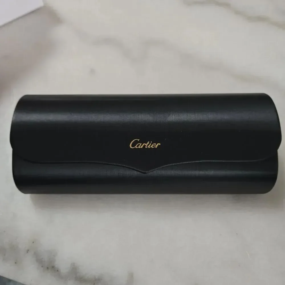 Cartier Round Sunglasses Eyewear Signature C de Cartier CT0156S Gold Auth w/Case